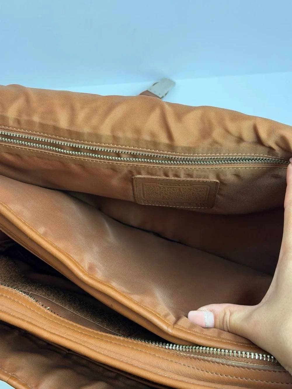 Vintage Coach Thompson Saddle Brown Leather Briefcase